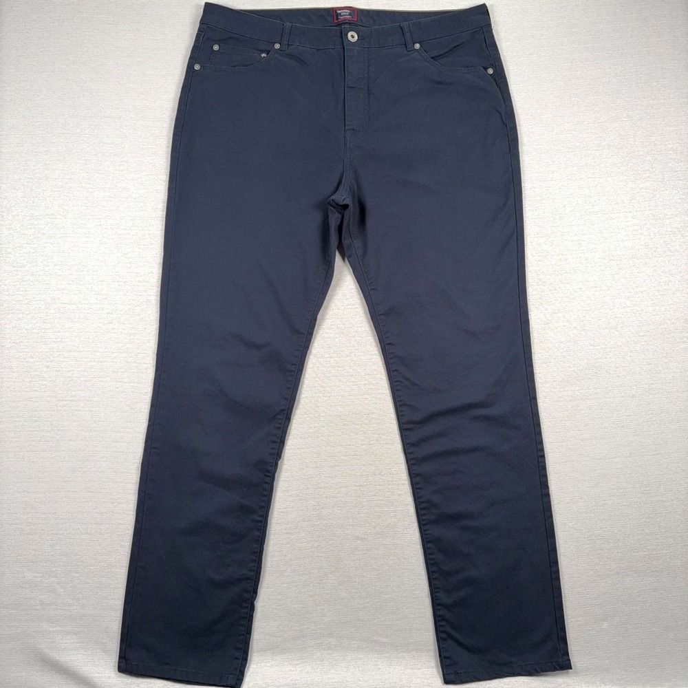 Untuckit 5-Pocket Pants Straight Fit Mens Size 38x32 Navy Cotton Elastane